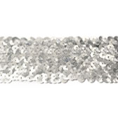 5 soros elasztikus flitterbortni, 4,5 cm széles - SILVER